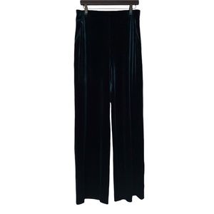 Eliza J Womens Size 12 Dark Green Wide Leg Full Length Velvet Trousers Pants NWT